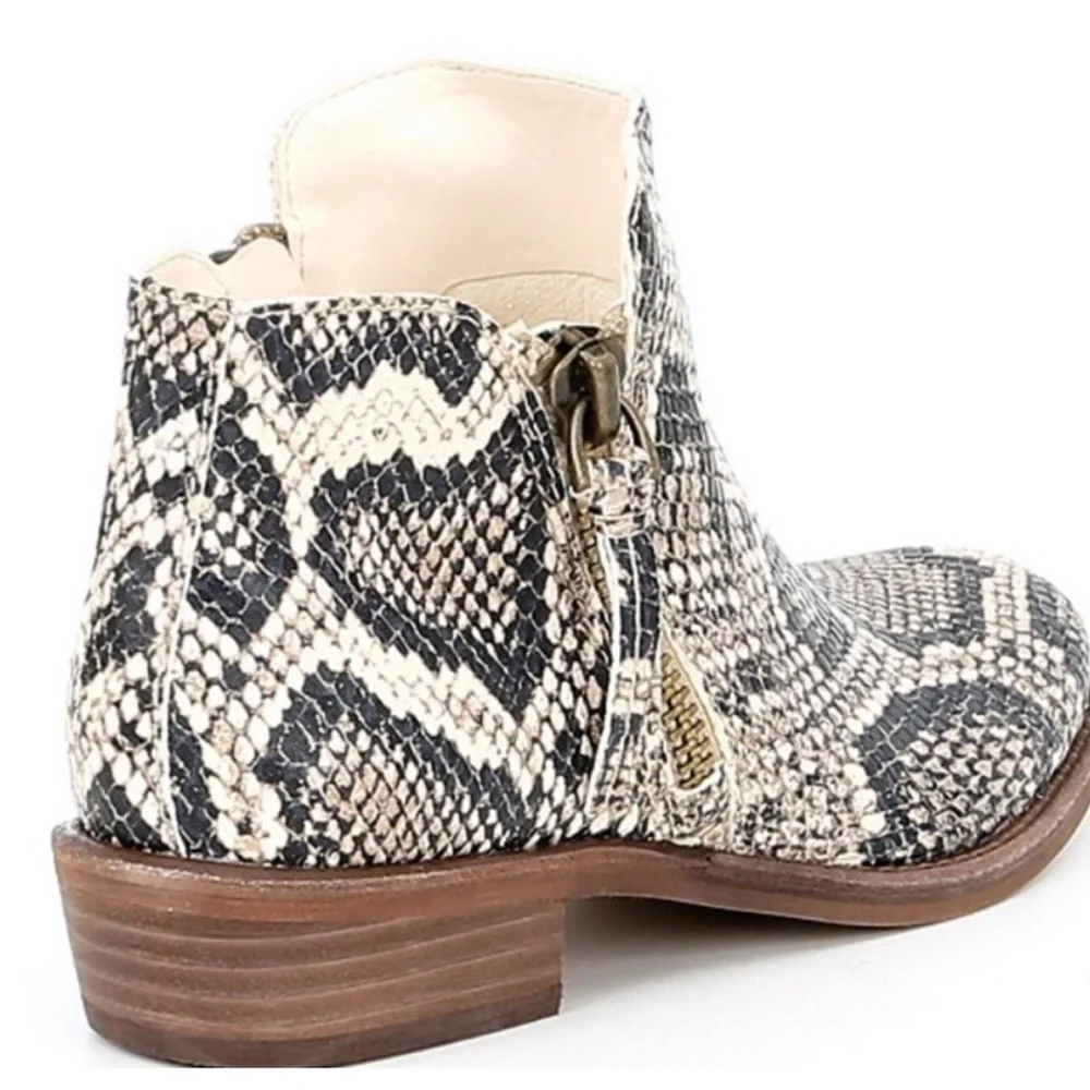 Snake Print Ankle Boots